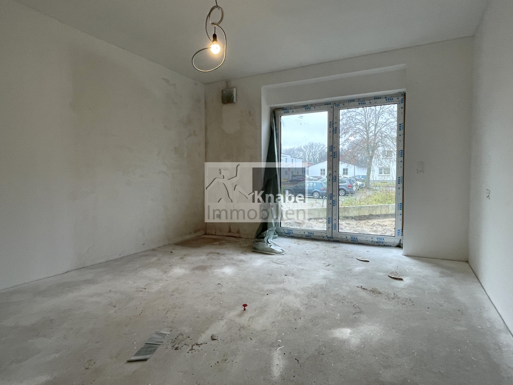 Rohbau: Schlafzimmer mit Terrassenzugang