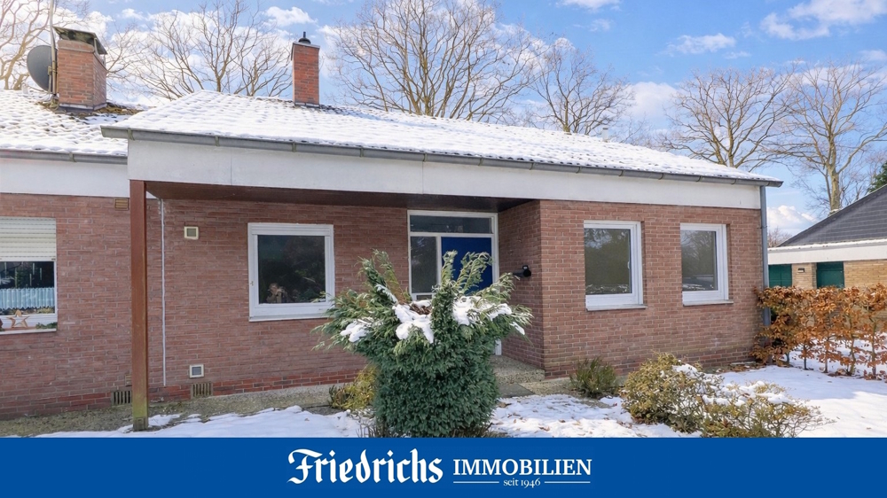 Renoviertes, ebenerdiges Reihenendhaus mit Terrasse und Garage in Bad Zwischenahn – Rostrup