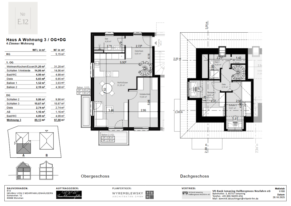 Exklusiver Neubau, zwei villenartige, moderne Häuser mit jeweils 4 Wohnungen in Untermenzing