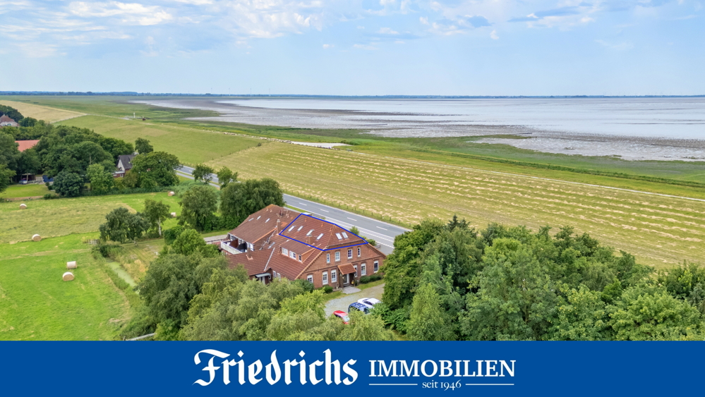 Attraktive und möblierte 3-Zimmer-Ferienwohnung, Nähe Nordsee in ländlicher Lage direkt am Jadebusen