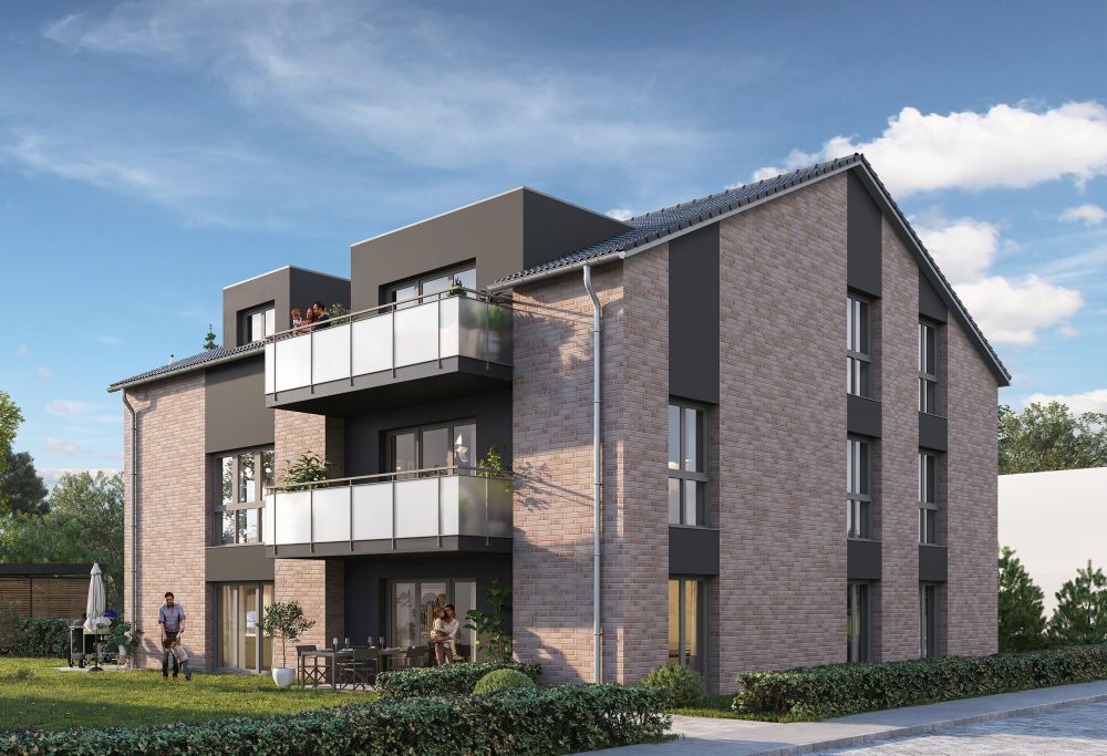 Erstbezug!
hochwertige 3-Zimmer Wohnung 
mit Stellplatz in stadtzentraler Lage
von Rheine zur Miete!