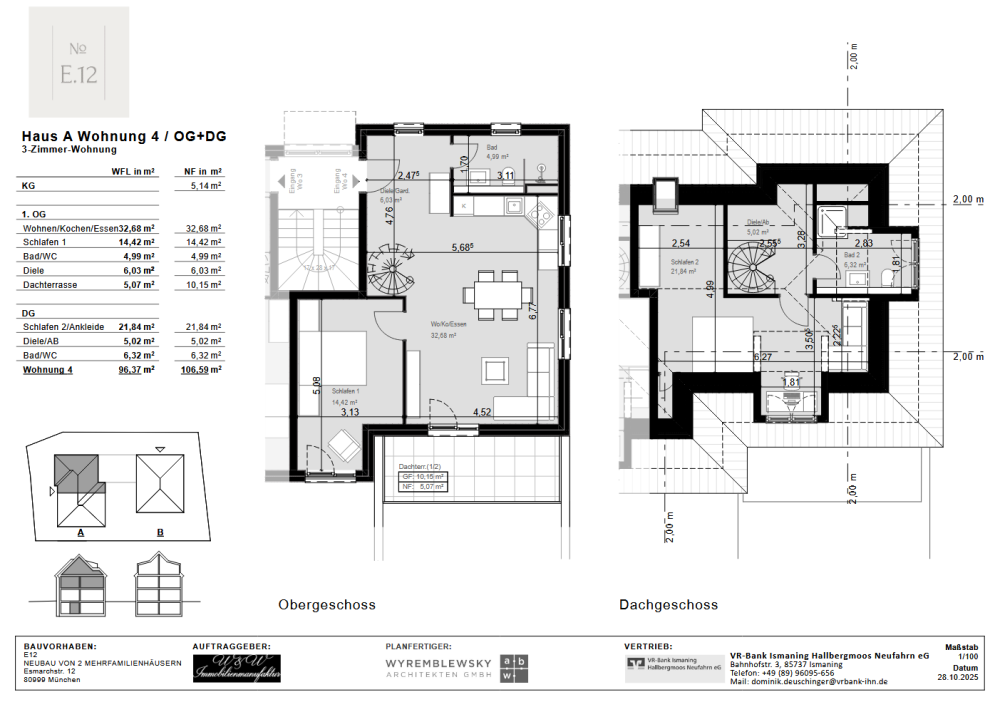 Exklusiver Neubau, zwei villenartige, moderne Häuser mit jeweils 4 Wohnungen in Untermenzing