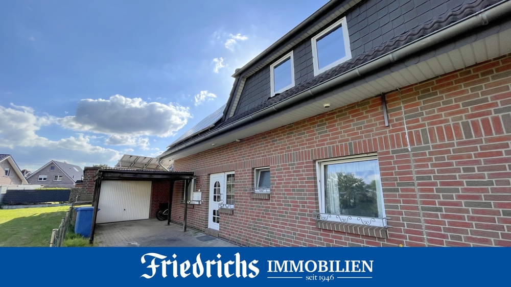 Kapitalanlage! Solide Doppelhaushälfte mit PV-Anlage, Garage und großem Gartenbereich in Friesoythe