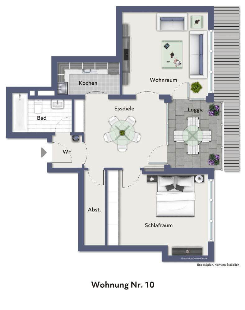 Charmante 2-Zimmer-Wohnung mit Loggia im Herzen von Bad Rothenfelde