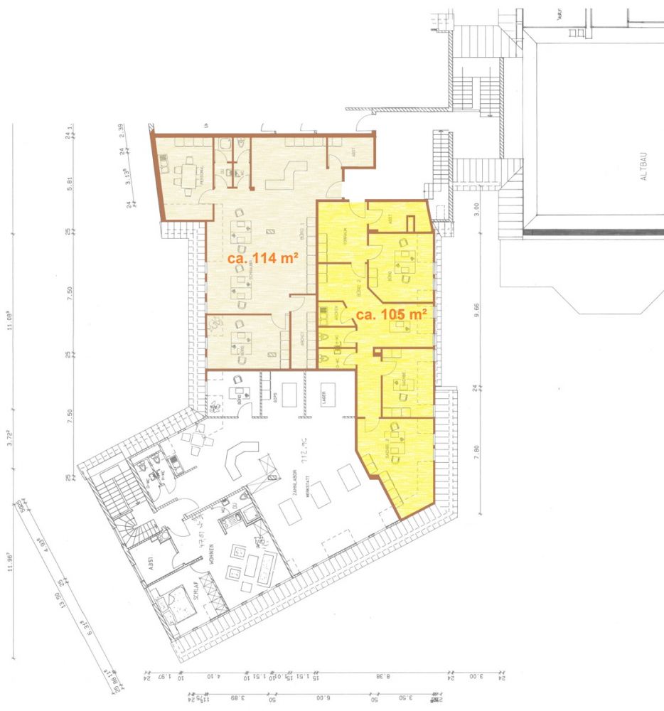 Büroflächen im Herzen Roths 
nähe Schloss