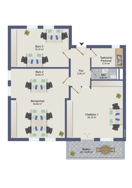 attraktive Büroeinheit mit Option zur Wohnnutzung