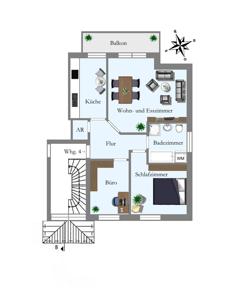 Kapitalanlage! Charmante 3-Zimmer-OG-Wohnung mit Balkon u. Stellplatz in zentraler Lage von Edewecht