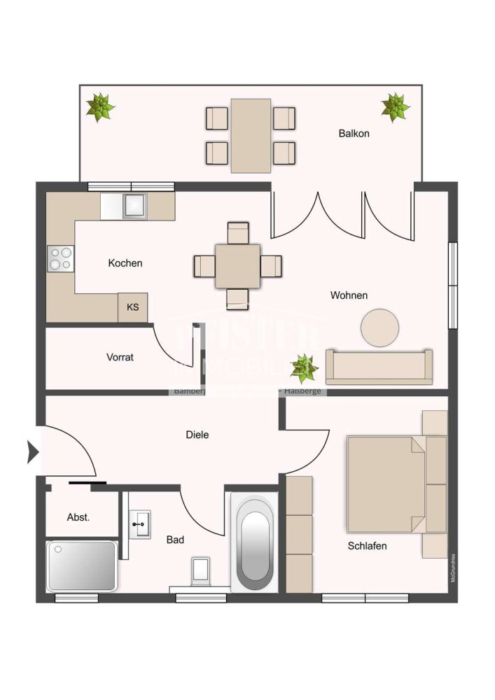 Neubau - Moderne 2,5 Zimmer-Wohnung mit Balkon - Ruhe und Wohnkomfort