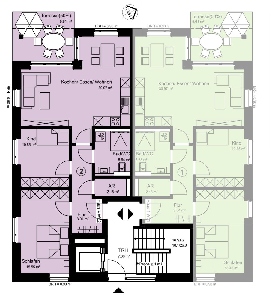Grundriss Wohnung 2 | Haus 4