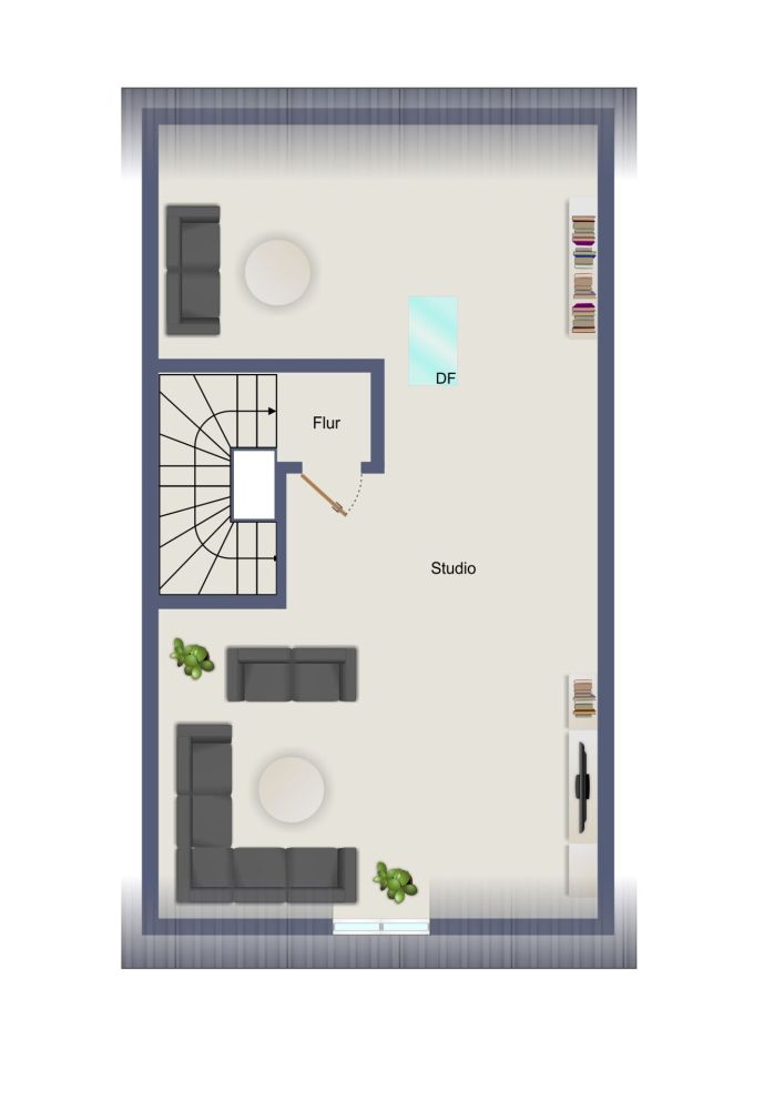 Der Grundriss im Dachgeschoss