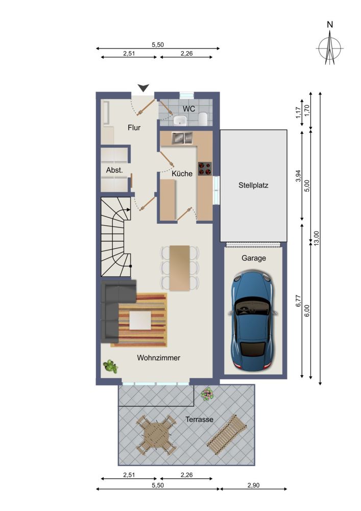 Außergewöhnlich große Doppelhaushälfte