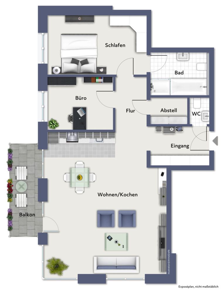 *Zwischen Stadtpark und Innenstadt*
barrierefreie 3-Zimmer-Wohnung
mit Balkon in Top-Lage von Rheine (11)