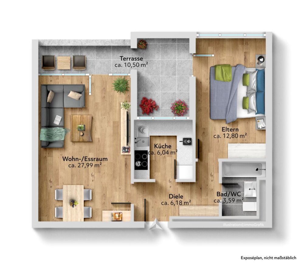 2-Zimmer-ETW mit Dachterrasse in Liederbach!