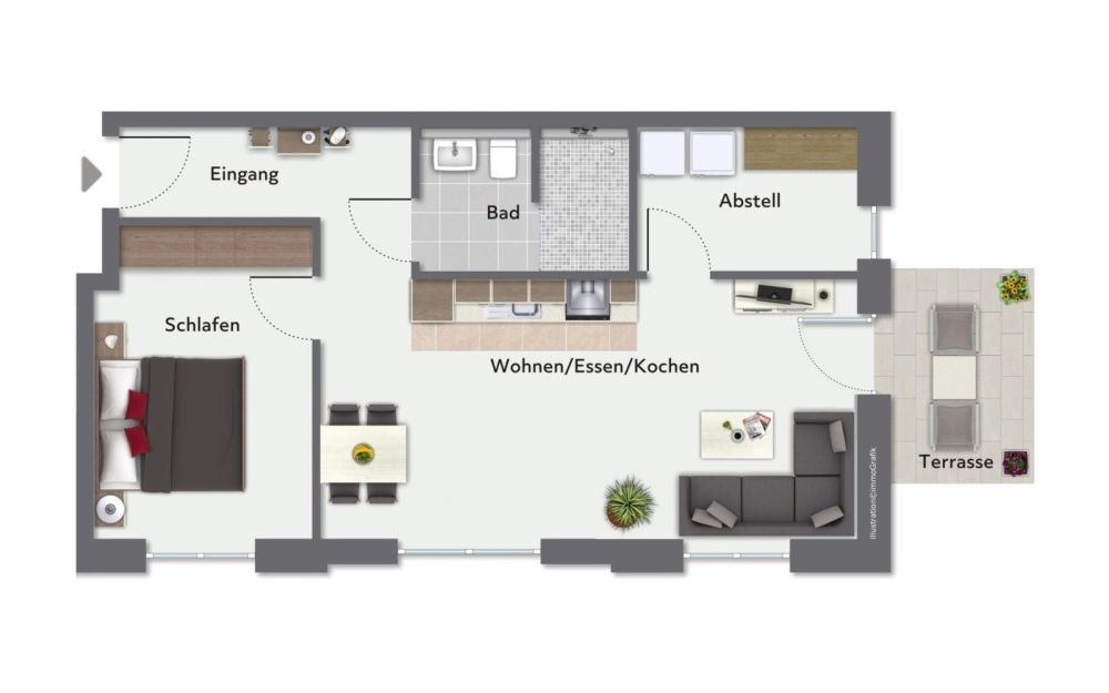 Grundriss Whg. 5 - nicht maßstabsgerecht