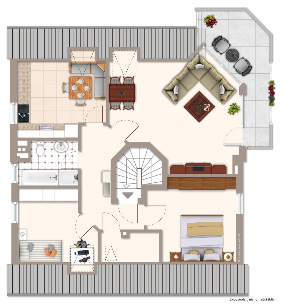 Gemütliche Dachgeschosswohnung zentrumsnah in Beckum!