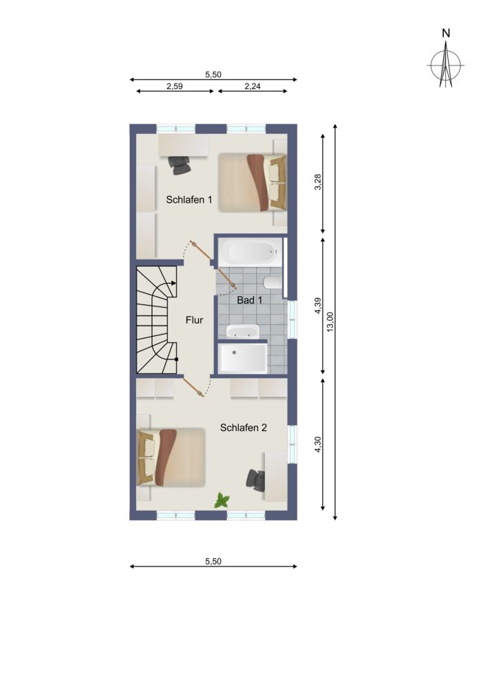 Außergewöhnlich große Doppelhaushälfte