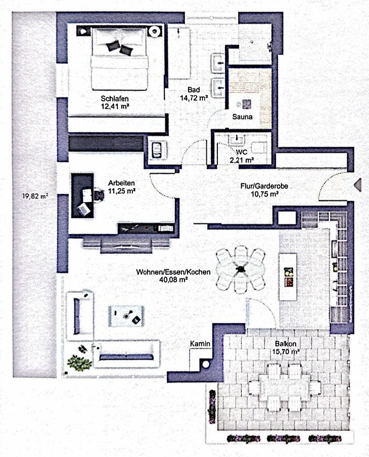 Grundrissplan Whg. 8