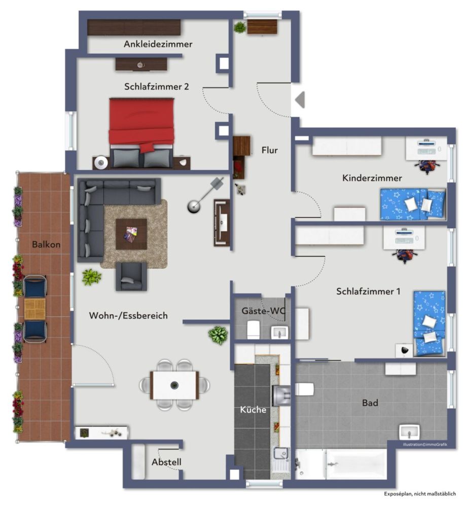 Exklusives Angebot: Großzügige 4-Zi.-Whg. mit PKW-Stellplatz in freundlicher Wohnanlage