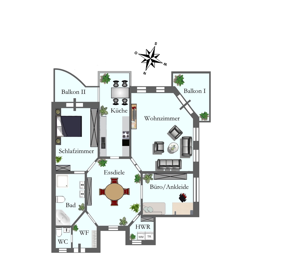 Exklusive 3-Zimmer-Wohnung mit 2 Balkonen und TG-Stellplatz in unmittelbarer Nähe zum Zw'ahner Meer