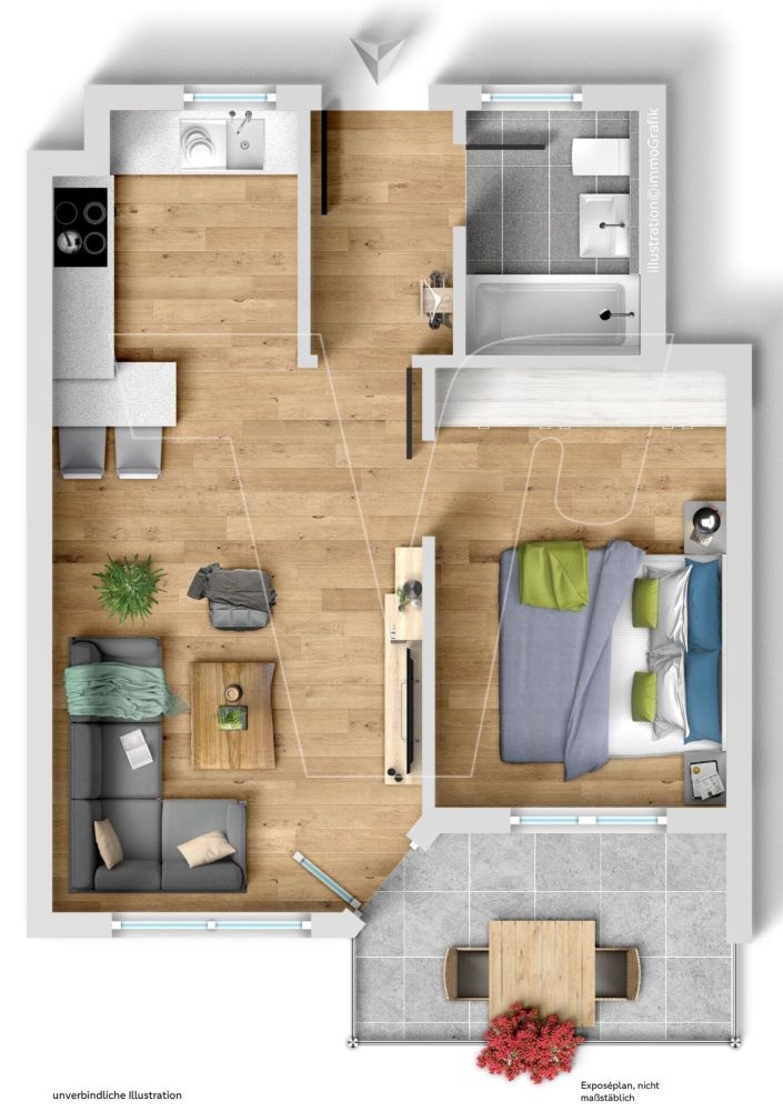 Gemütliche kleine Wohnung in praktischer Lage