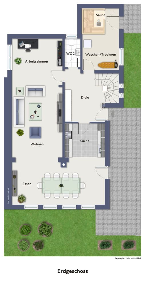 Wohnhaus mit toll angelegtem Garten im Außenbereich von Mettingen!