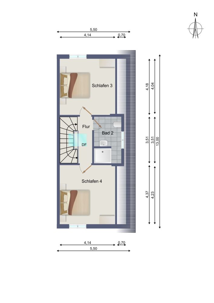 Außergewöhnlich große Doppelhaushälfte