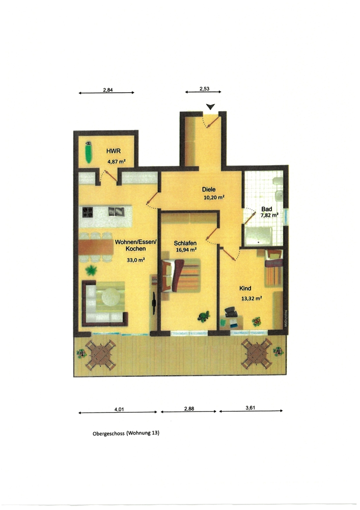 Grundriss WE 13, 1. OG