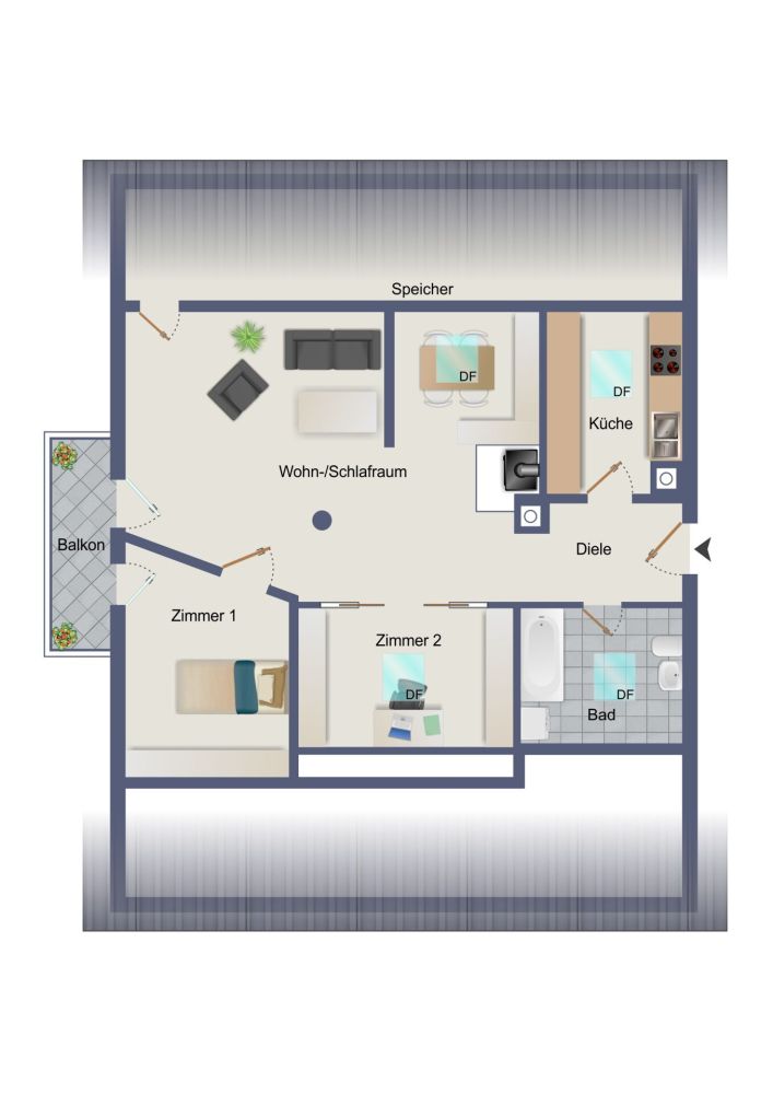 Der unverbindliche Plan der Wohnung