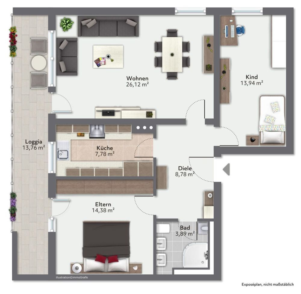 3-Zimmer-Wohnung mit Loggia und Stellplatz in Königstein im Taunus!