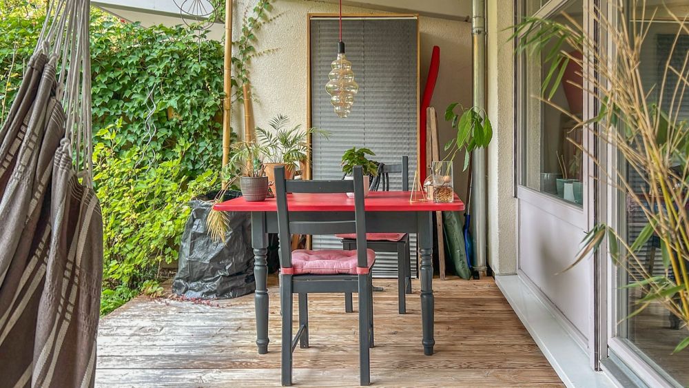 Fotos vom Sommer - Terrasse mit Blick ins Grüne