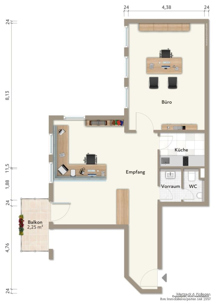 Perfekt auch zur Kapitalanlage! Schönes Büro in Roth 
mit zwei Tiefgaragenplätzen