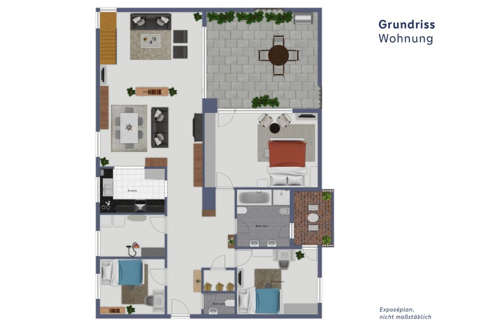 Charmantes Penthouse-Feeling: Großzügige Wohnung mit Dachterrasse in Reinheim