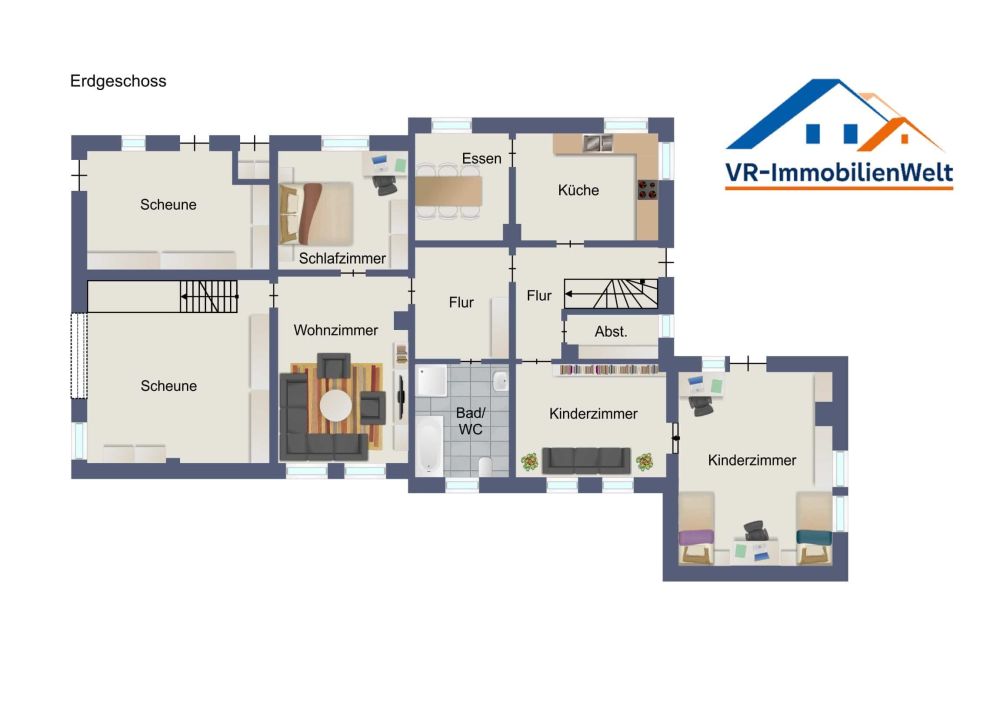 Vielseitiges Zweifamilienhaus mit großem Grundstück