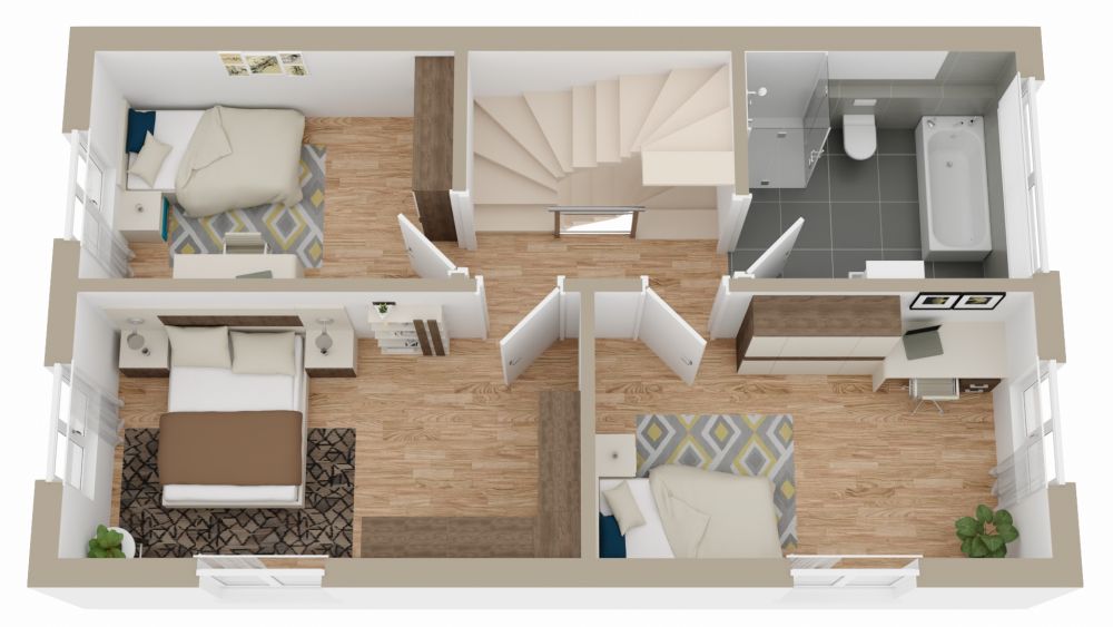 Der Grundriss im Obergeschoss