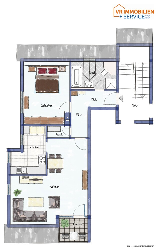 Einziehen und wohlfühlen! - Dachgeschosswohnung mit TG-Stellplatz in 97616 Bad Neustadt/Brendlorenzen