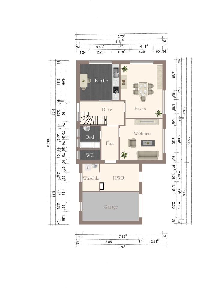 Großzügiges EFH mit Modernisierungsbedarf u. Garage auf großem Grundstück in Alleinlage von Edewecht