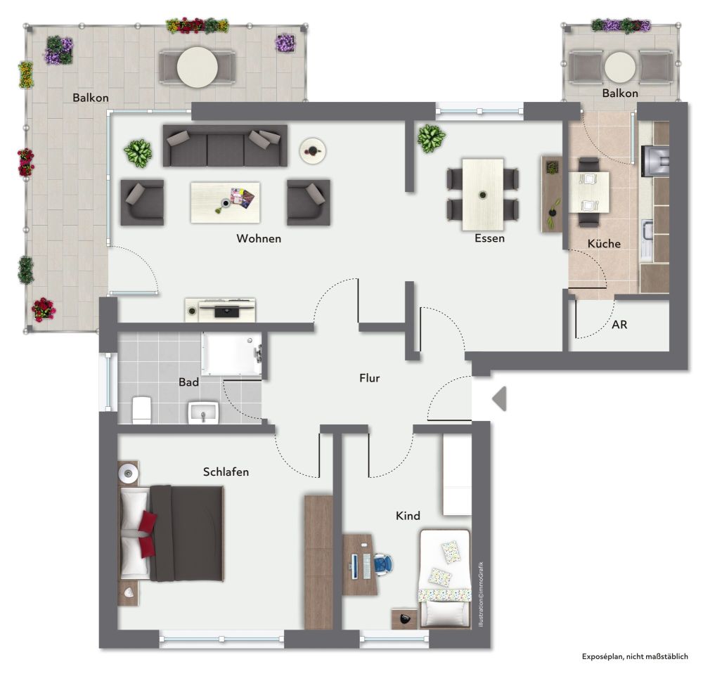 Grundriss WE 2_immoGrafik