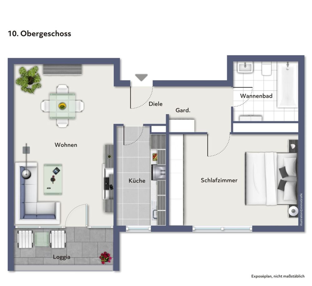 Lichtdurchflutete Eigentumswohnung mit Fernblick
- Tiefgaragenstellplatz+Außenstellplatz & Küche -
