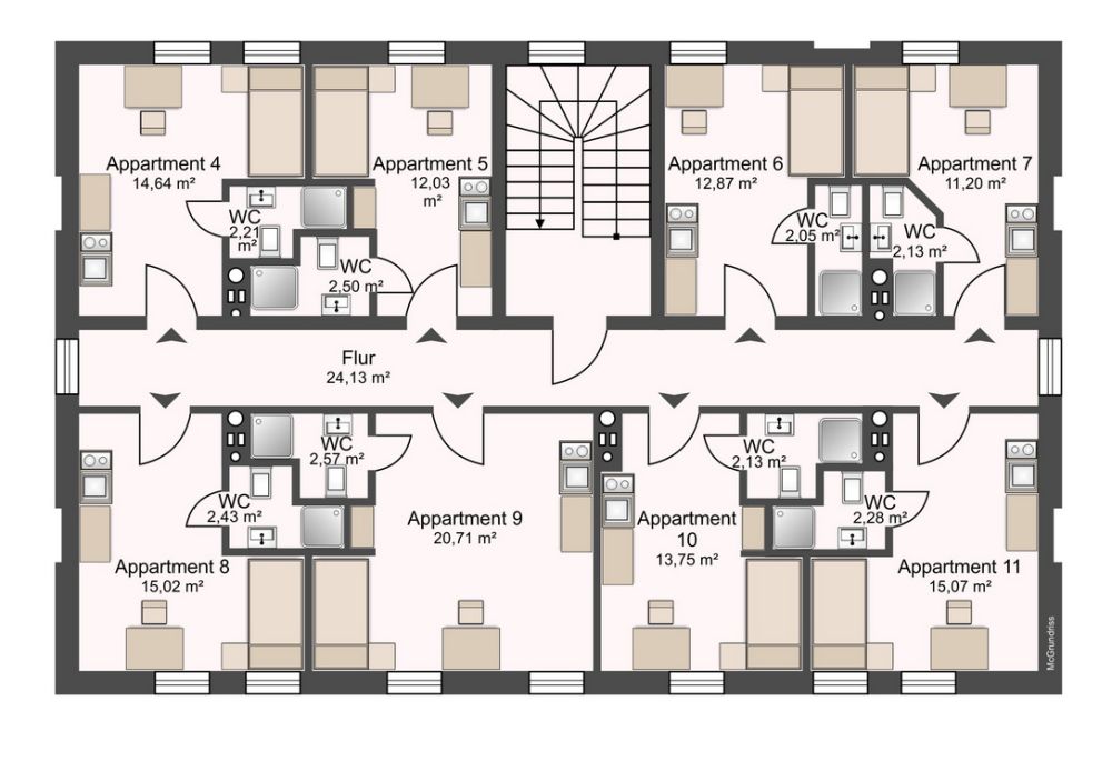Attraktives Mehrfamilienhaus mit 11 Apartments und Top-Lage direkt am sanierten Bahnhof