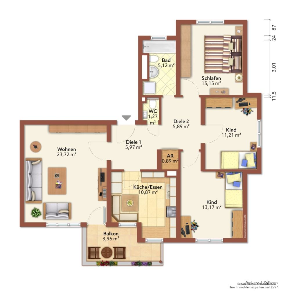 Grundriss der Wohnung