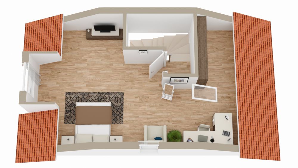 Der Grundriss im Dachgeschoss