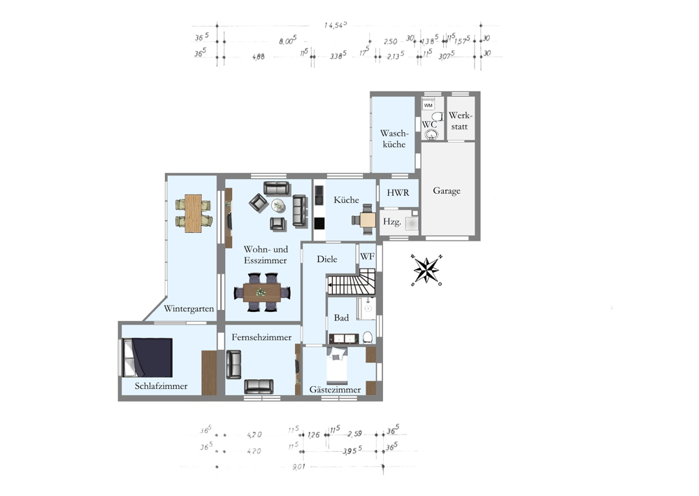 Ein-/Zweifamilienhaus mit großzü. Garten, Garage sowie abtrennbarem Bauplatz in Edewecht-Osterscheps