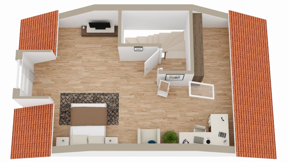 Der Grundriss im Dachgeschoss