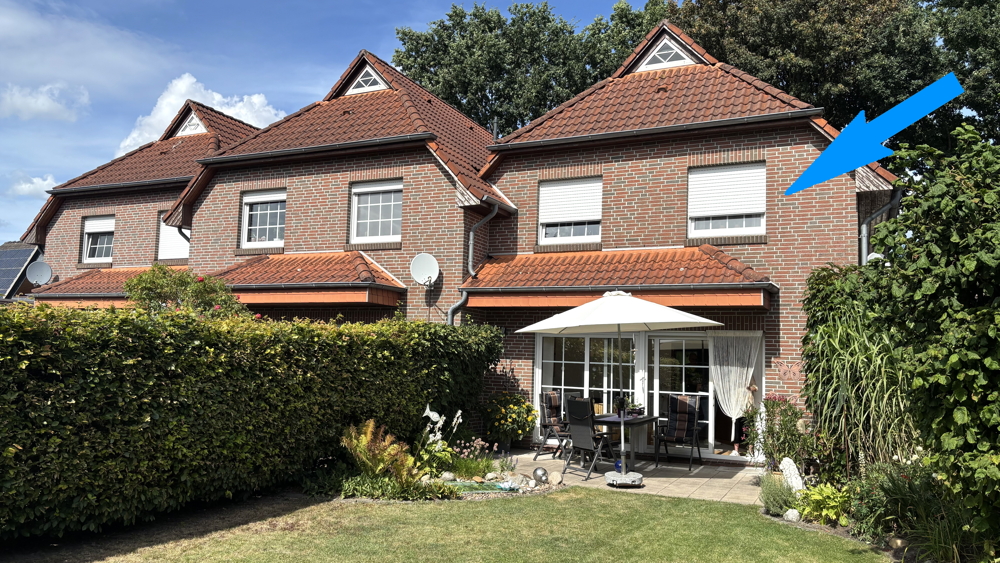 Kapitalanlage! Reihenendhaus m. Garage, Terrasse u. sonnigem Garten in Edewecht / ruh., zentr. Lage