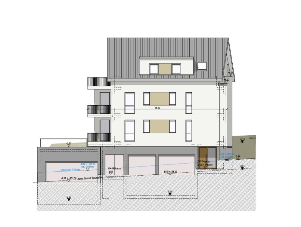 Neubau - 5 Familienhaus mit Baugenehmigung