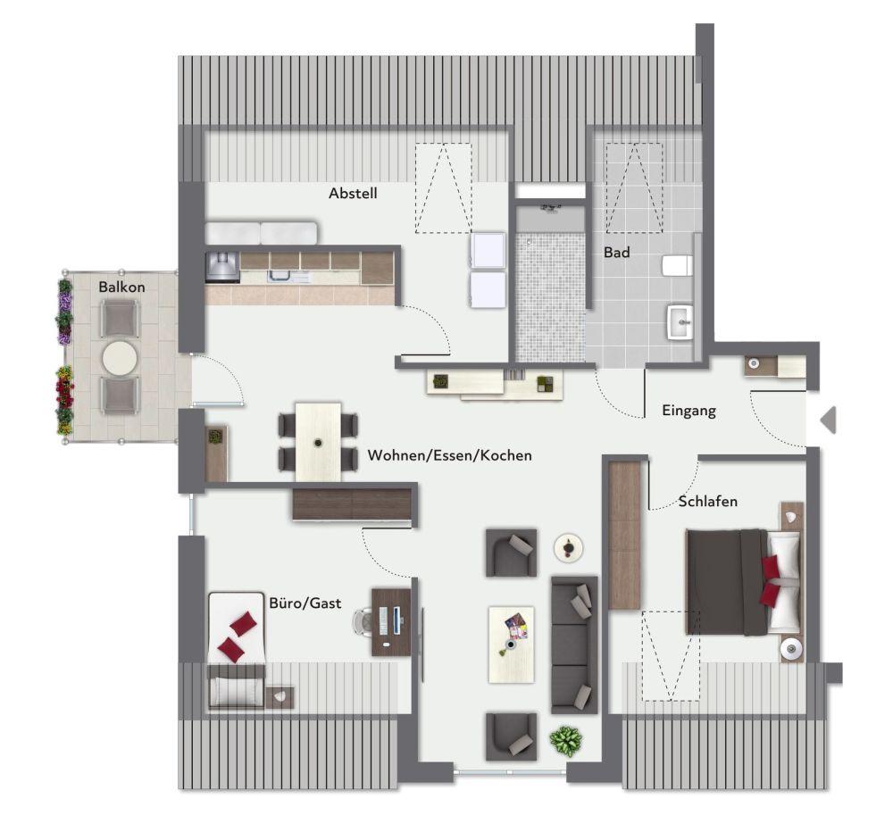 Grundriss Whg. 11 - nicht maßstabsgerecht