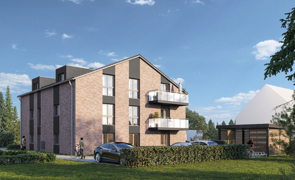 Erstbezug!
hochwertige 3-Zimmer Wohnung 
mit Stellplatz in stadtzentraler Lage
von Rheine zur Miete!