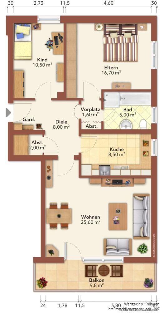 Grundriss der Wohnung