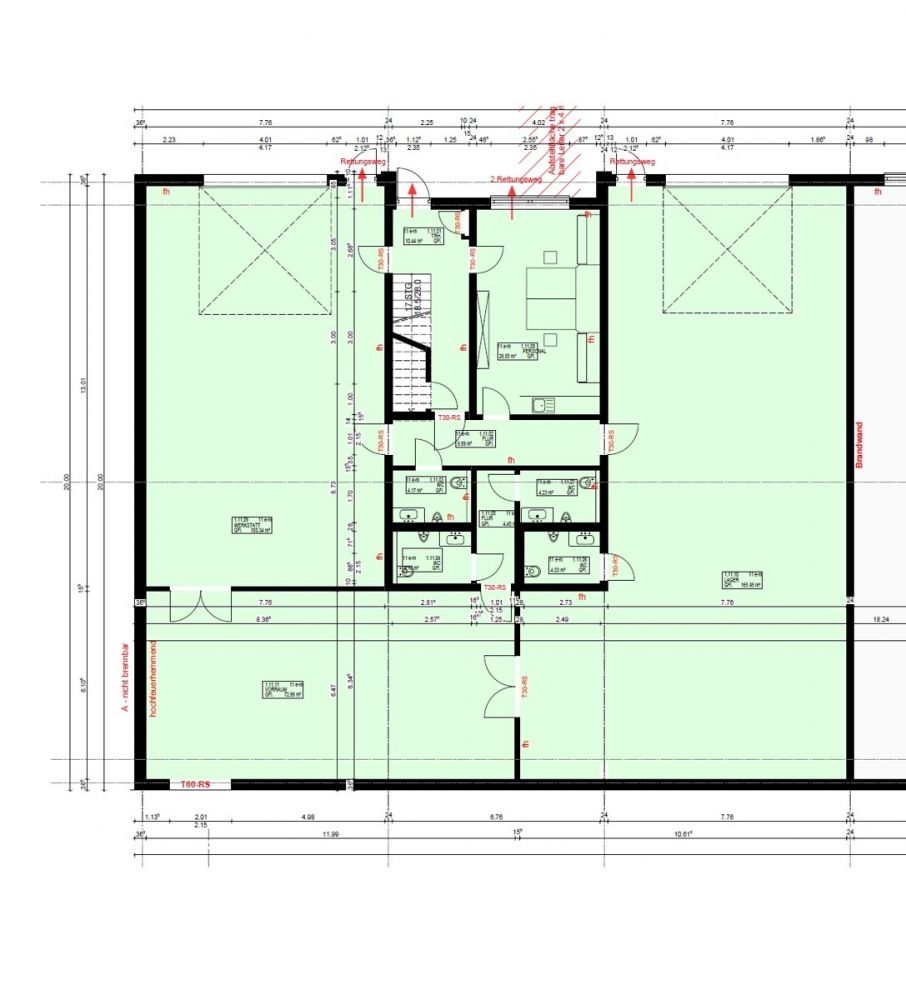 Neu errichtete Produktions-/Ausstellungshalle
im Gewerbegebiet Hungenbach