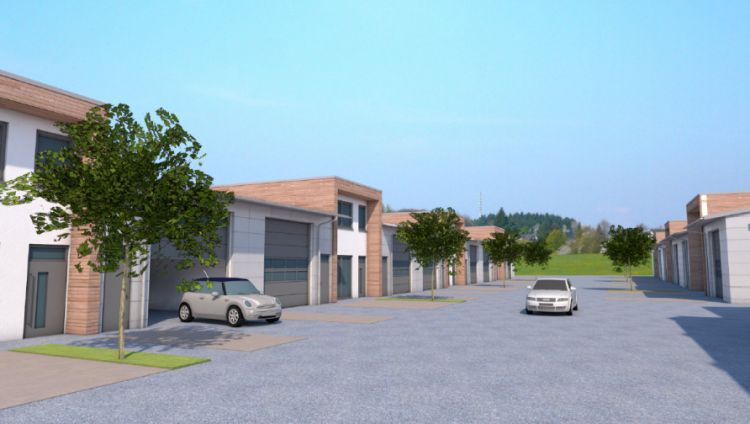 Noch fünf Neubau-Gewerbehallen
im Gewerbegebiet Hungenbach verfügbar